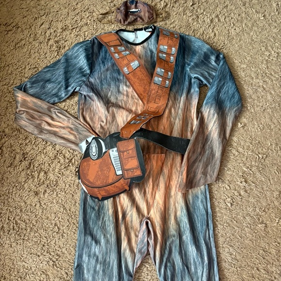 Disney Star Wars Chewbacca Costume Sz Large Kids Bodysuit One Piece - Picture 4 of 6